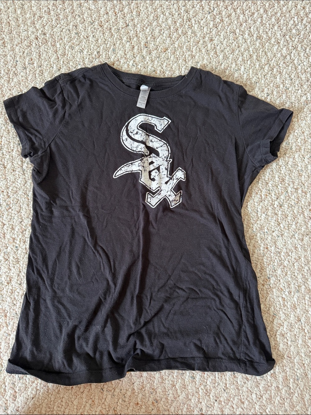 Next Level Apparel Black Women's Tee with White Logo